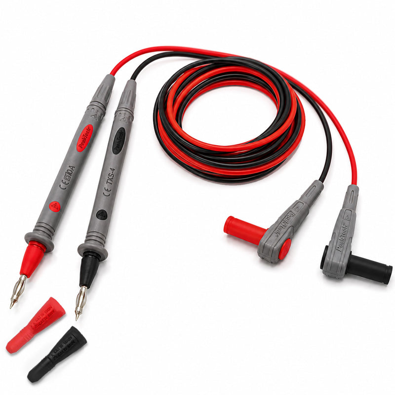 Peak Tech 1 Pair Flexible Multimeter Test Leads 120cm, Safety - Test Kit Cable, 1000V AC / DC, 10A, Cat III / IV, 1, TKS Pack of 4 TKS-4