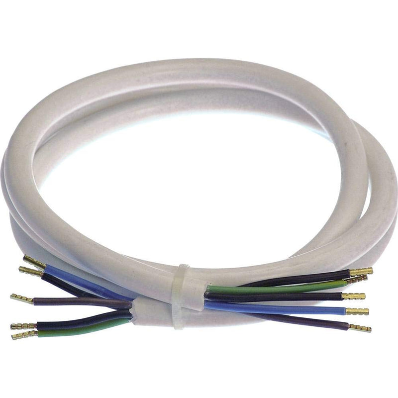 as - Schwabe 70867 Hob Connection Cable - 1.5 m H05VV-F 5G2.5 - White | Plastic sheathed cable with 50 mm coated on both sides with ferrules - 400 V, 16 A cable for indoor use - IP20
