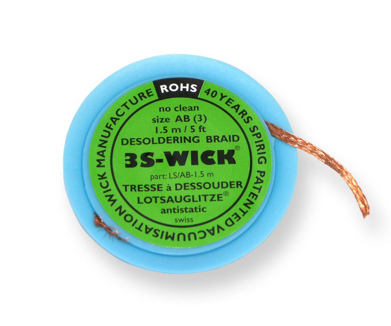 Spirig 3S-Wick pilot suction cable 2.2 mm on 1.5 m antistatic spool, WICK2.2-1.5 2.2mm single