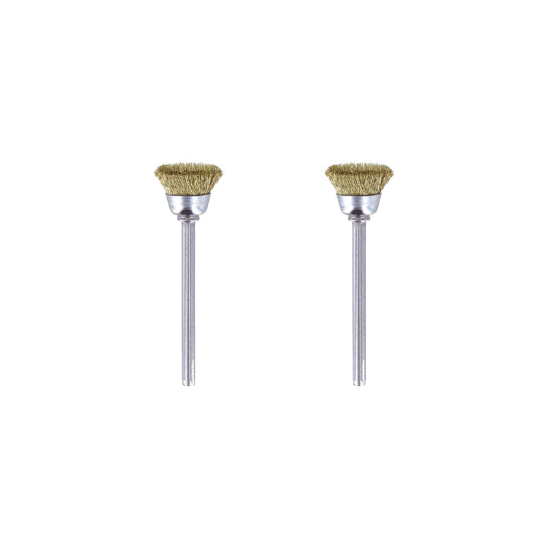 Dremel 536 brass brush - accessory set for multifunctional tool with 2 brass brushes Ø13mm for derusting, deburring and cleaning metal, gold, copper, steel, sheet metal, brass and much more 536, Ø 13 mm