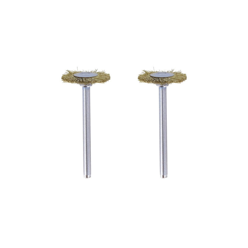 Dremel 535 brass brush - accessory set for multifunctional tool with 2 brass brushes Ø19mm for derusting, deburring and cleaning metal, gold, copper, steel, sheet metal, brass and much more 19 mm