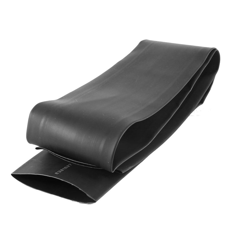 sourcing map 1 meter 50mm diameter 82mm flat width ratio 2:1 heat shrink tubing black