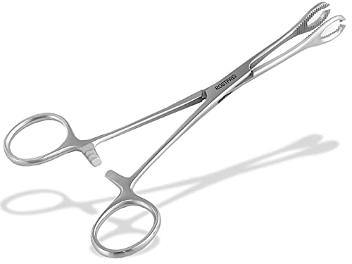 Piercing Clamp Oval Open on Piercing Pliers Head 17.0 cm | Piercing pliers with oval, internally toothed open jaw for a precise fit. With locking function for fixing