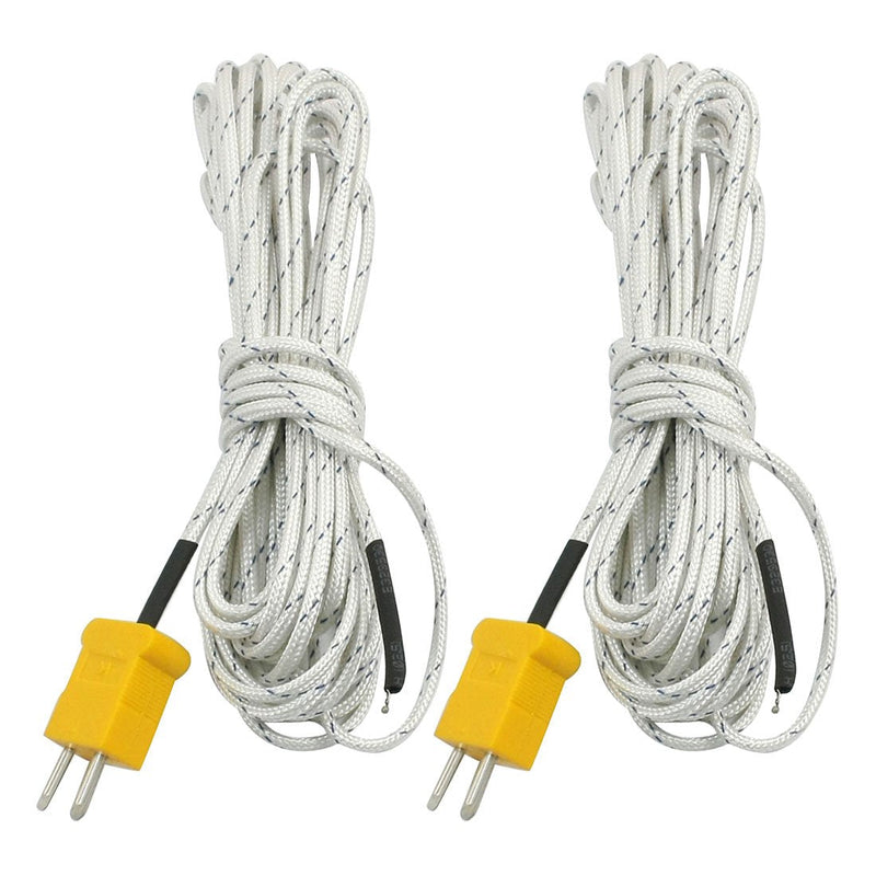 sourcing map 2pcs. K Type 0-400C Metal Thermocouple Probe Sensor 5 Meters