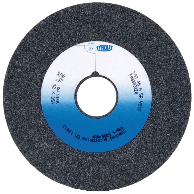 Tyrolit 147626 bench grinder disc normal corundum form 1 straight, grain 60, 125 mm x 20 mm x 32 mm ø: 125mm, bore: 32mm, W: 20mm