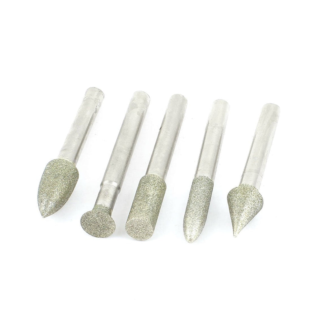 sourcing map 60 mm length 6 mm shank diamond grinding points bit grinding points set 5 pieces