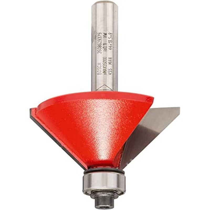 Bosch Accessories Bosch Professional chamfer cutter (for wood, shaft 8mm, Ø44mm, working length 18.5mm, total length 61mm) 5 x 8 mm black/silver/red