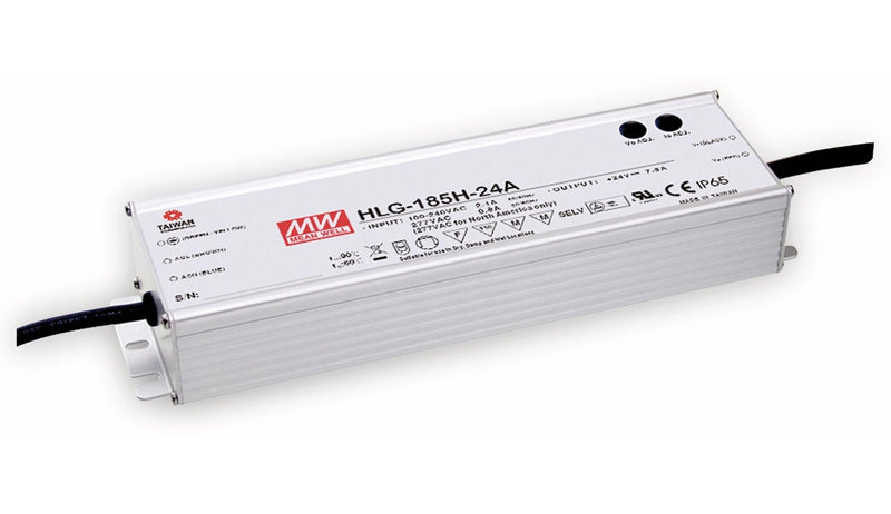 MEAN WELL HLG-185H-24A AC-DC Single Output LED Driver, Mix Mode with PFC
