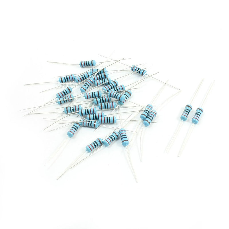 sourcing map 30pcs 1W Power 1% 220 Ohm Axial Line Type Metal Oxide Film Resistor