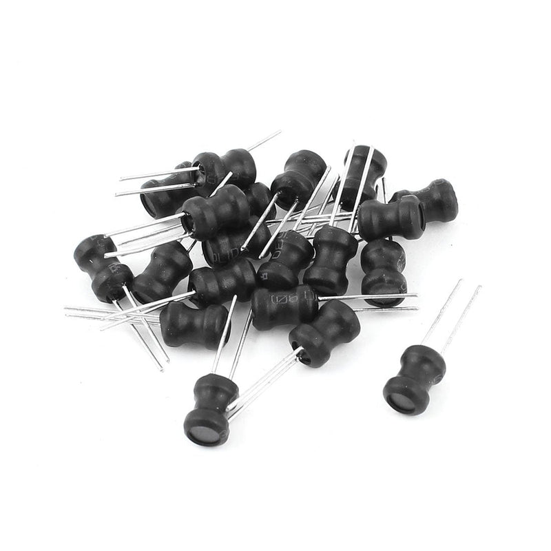 sourcing map 20 pieces DIP mounting 10MH inductance 6mmx8mm radial line power inductor