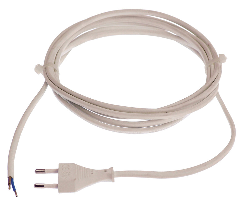 as - Schwabe 70651 Euro connection cable, white, 3m H03VVH2-F 2x0.75, 230 V, 3 m