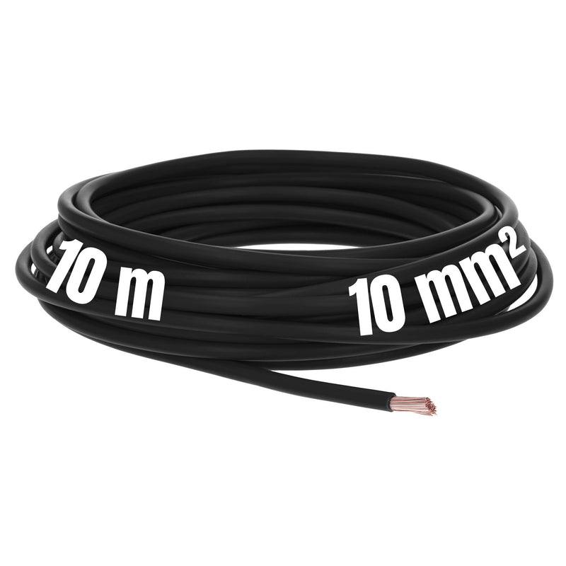 10 meters Lapp 4520015 H07V-K 10 mm² black I wiring cable I flexible core cable I PVC single core I stranded wire 10mm2 I wiring single pack