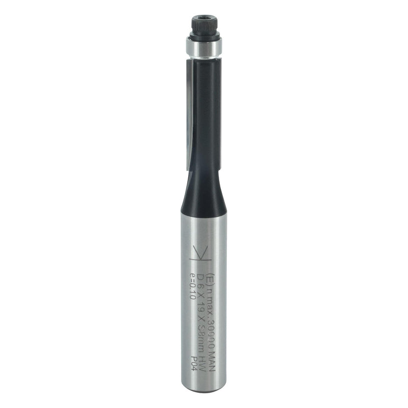 ENT 13579 flush cutter HW, shaft (S) 8 mm, diameter (D) 6 mm, NL 19 mm, GL 64 mm, SL 32 mm, with ball bearing, router for woodworking D=6 / NL=19 / GL=64