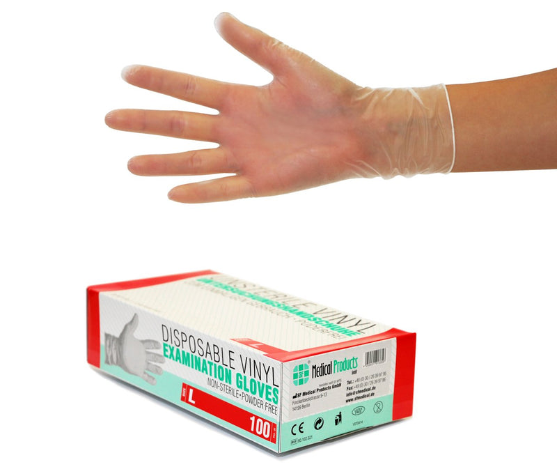 Vinyl gloves 1000 pieces 10 boxes (L, transparent) disposable gloves, disposable gloves, examination gloves, vinyl gloves, powder-free, without latex, non-sterile, latex-free, disposable gloves