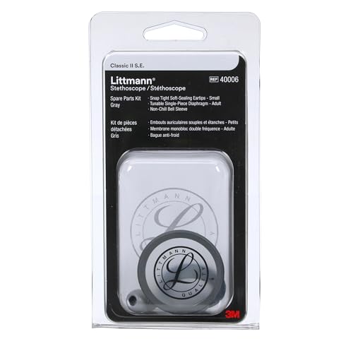 Littmann Replacement Parts Set for Classic II SE, 40006, Gray | Contains small soft sealing snap-tight eartips and adjustable diaphragm. Only for Classic II SE
