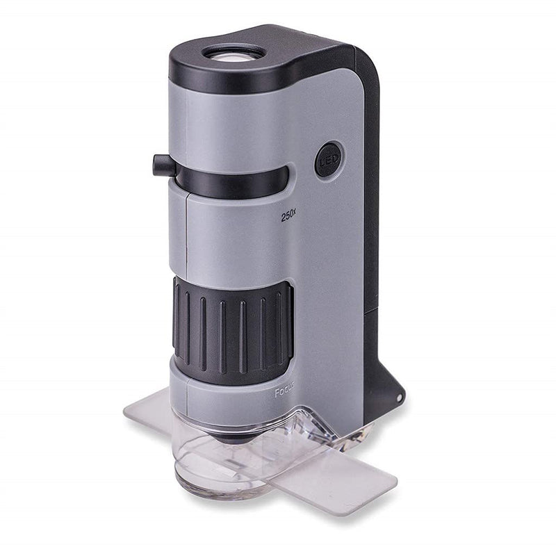Carson MicroFlip 100x-250x pocket microscope with smartphone adapter for photos and videos (MP-250)