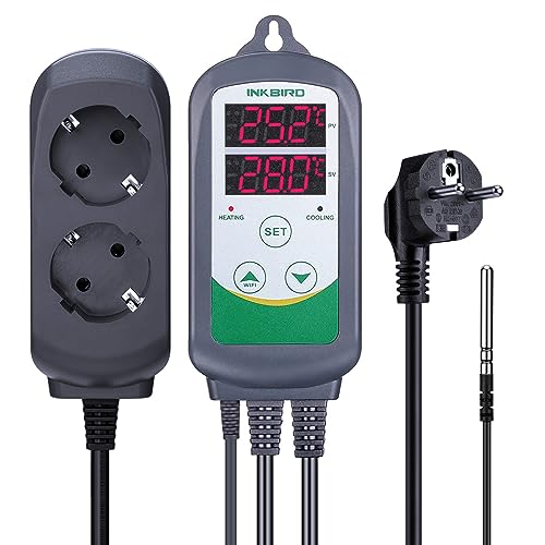 Inkbird ITC-308EU Digital Temperature Measurement, Plug-In Thermostat, Temperature Controller, Fahrenheit, Celsius, Relay Control Sensor