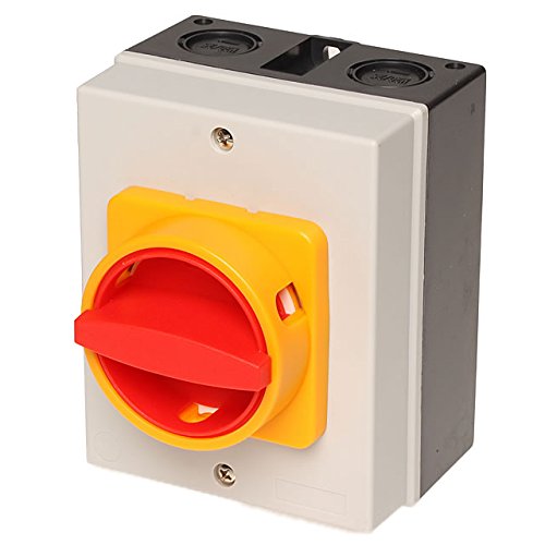 KlingerBorn 3-pin main switch & emergency stop switch | 11kW 32A | Yellow/Red Handle| Security standard & IP54/IP67 protection| German quality assurance 3-pole