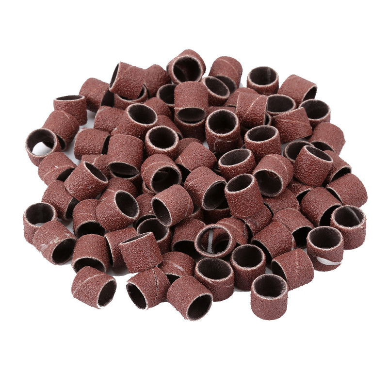 Dophee 100 pieces sanding belts 1/2 inch 80 grit sanding sleeves tool with 2 mandrels 1.27 cm (1/2 inch).