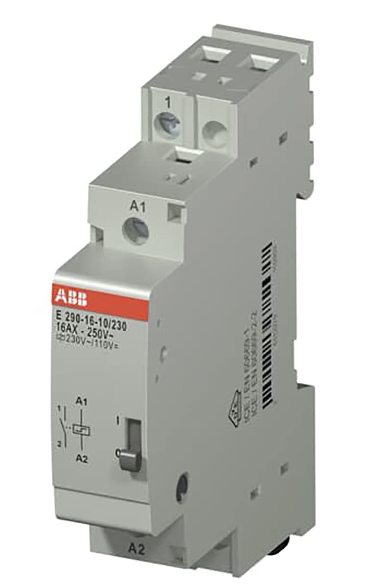 ABB E290-16-10/230 Bistable relay, for DIN rail 1-pole normally open 16A 110V DC, 230V AC coil
