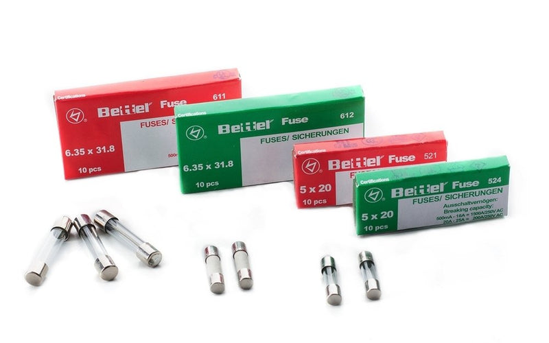 Fuse 1.6A slow-blow 5x20mm 250V TYPE 522 pack of 10 fine fuse glass fuse G fuse