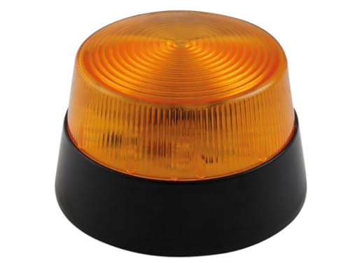 Velleman Orange 12V DC 77mm 15 LED Signal and Warning Light Amber Flash IP20 ABS Acrylic for Garage Workshop Alarm Signaling