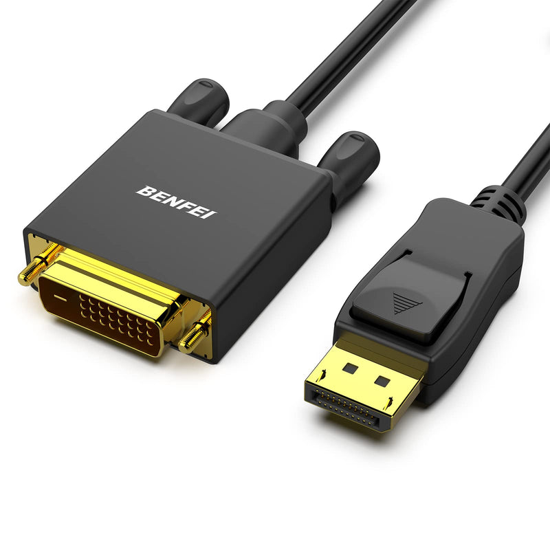 BENFEI DisplayPort to DVI Cable 1.8M 1080P@60HZ, Unidirectional DisplayPort DP Computer to DVI-D 24+1 Monitor Male to Male Gold Plated for Lenovo Dell HP and other brands 1.8 M 1 piece