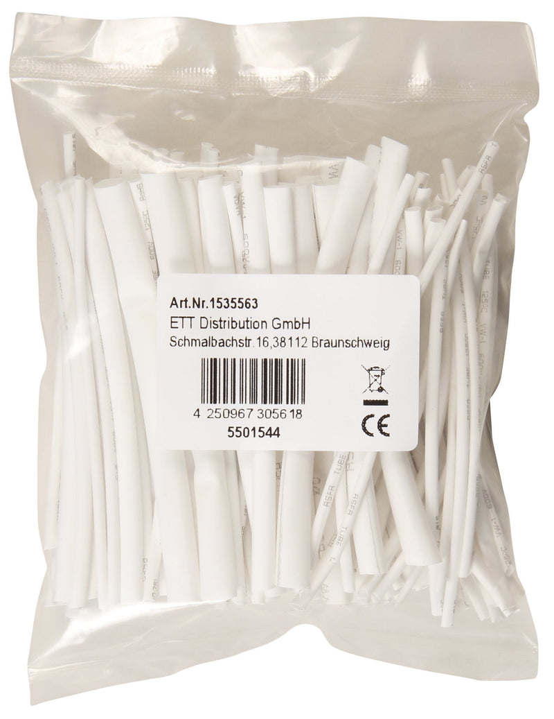 MC POWER - Heat Shrink Tubing Set | 100 pieces in an assortment bag, white white