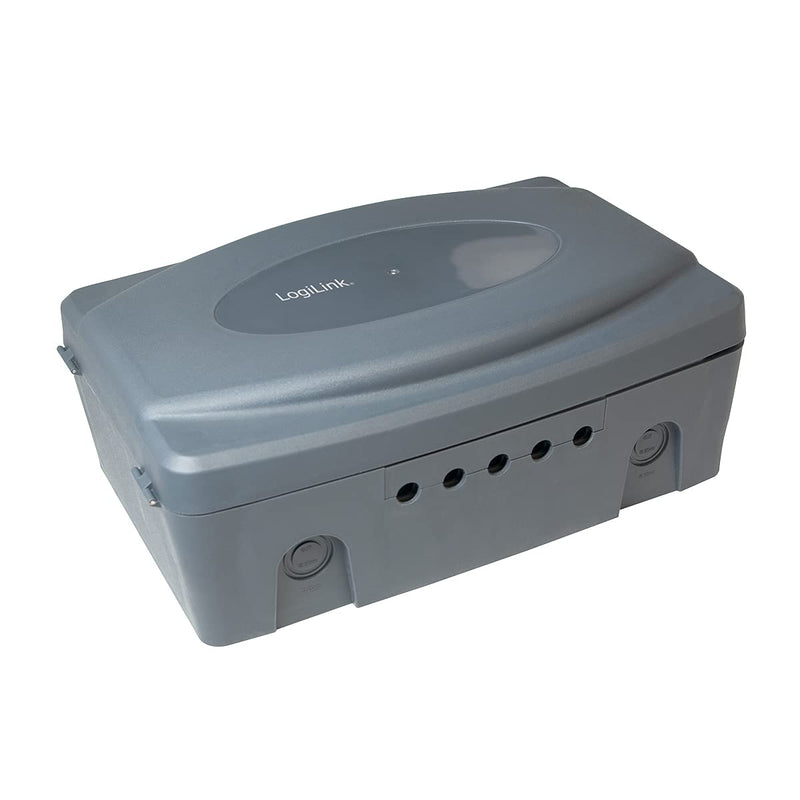 LogiLink LPS223 - weatherproof electronics box for outdoor use in gray with dust and splash protection (IP54), 32x21x11.5cm 32 x 21 x 11.5 cm single