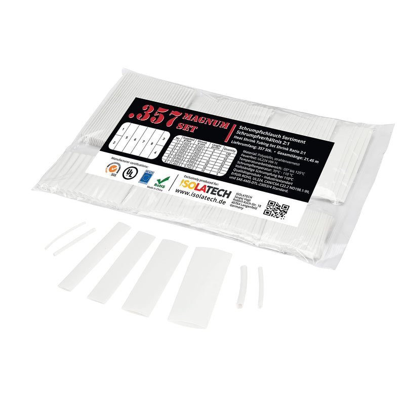 357-piece Magnum Set from ISO-PROFI® shrink tubing assortment in a white bag 2:1 without glue