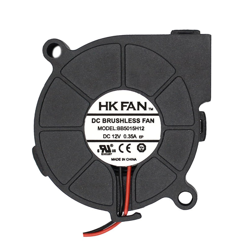 Security-01 50mm x 15mm 5015 Blower Fan, DC 12V Ball Bearing Brushless Fan, 2-Pin