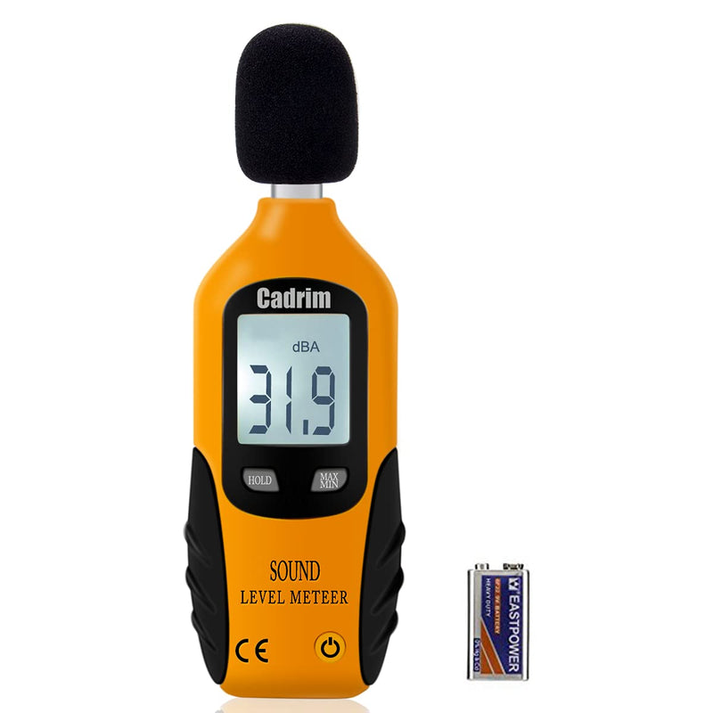 Cadrim Digital Sound Level Meter, Portable Sound Level Meter 30dB to 130dB Decibel Meter with LCD Display Can Be Used for Factories and Streets