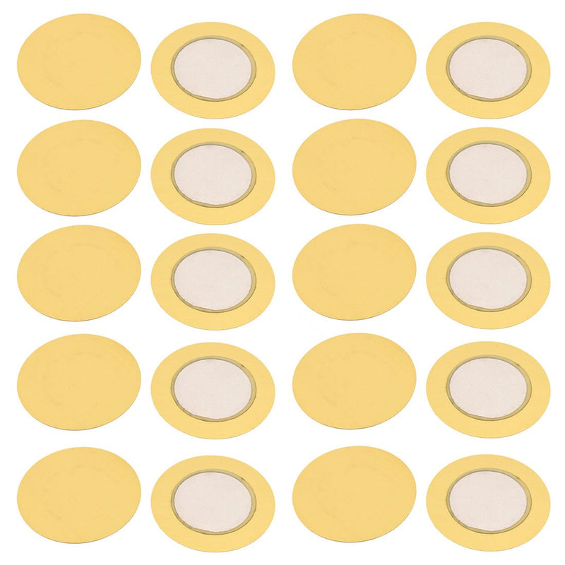 sourcing map 20pcs. 35 mm diameter piezo discs piezoelectric ceramic copper buzzer film seal