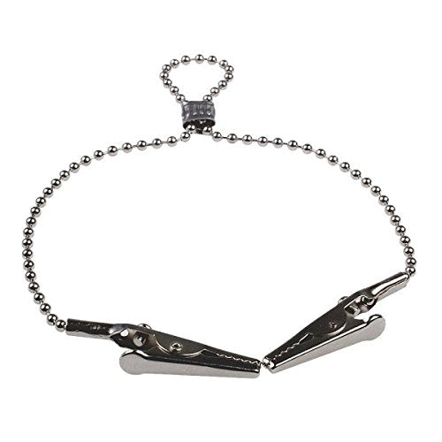 wellsamed napkin chain metal, napkin chain with clip, napkin holder chain, bib chain, metal, adjustable, length 45 cm