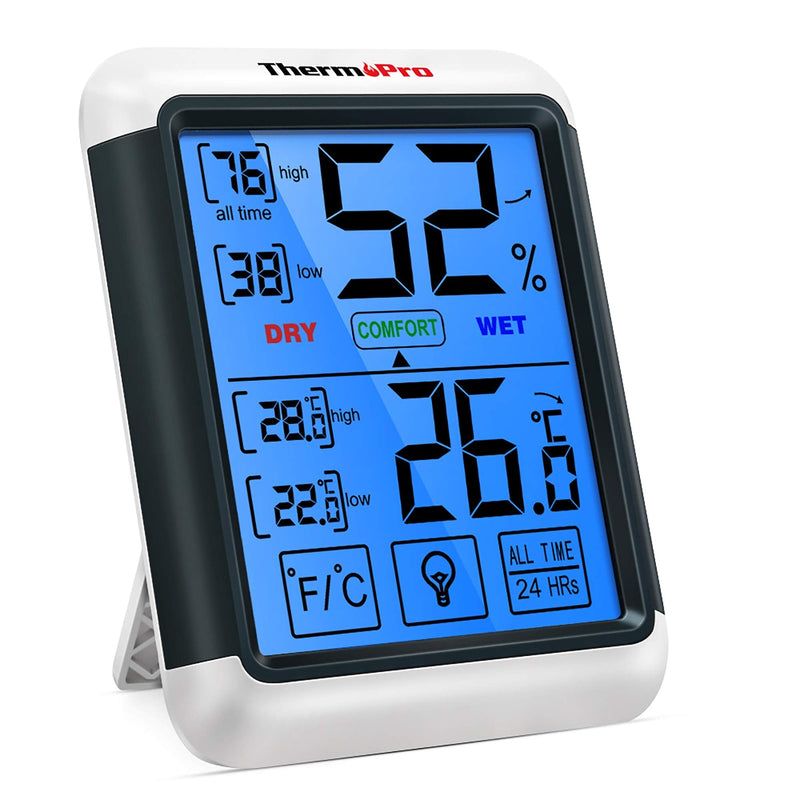 ThermoPro TP55 digital thermo-hygrometer indoor thermometer temperature and humidity measuring device with room climate indicator for room climate control room air monitoring 1