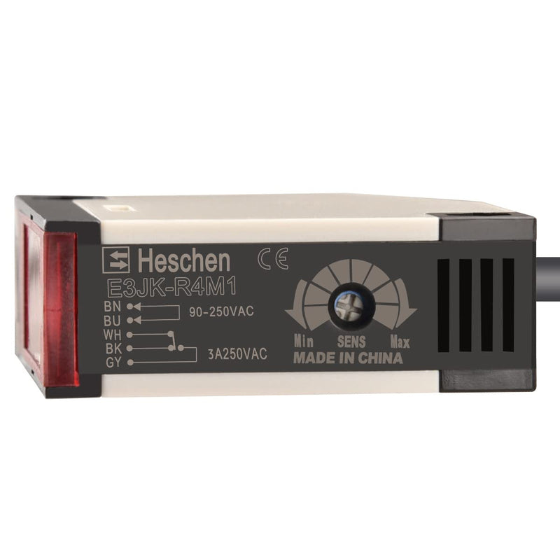 Heschen photoelectric switch, E3JK-R4M1, AC90-250V, illuminate type, detection distance 4M, with reflector plate