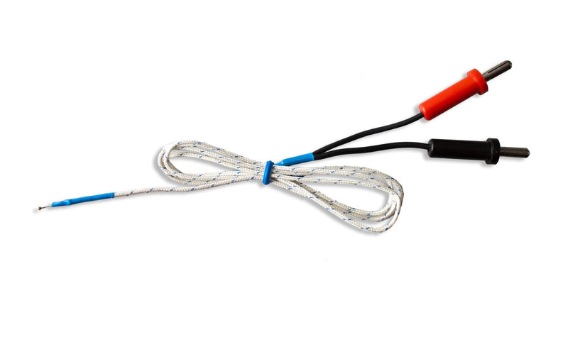 PeakTech thermocouple/temperature sensor with 4mm banana plug for multimeter and thermometer; -40°C to 204°C; Type K; 1M total length with 2mm diameter - with 1mm measuring bead, 1 piece, TF-56