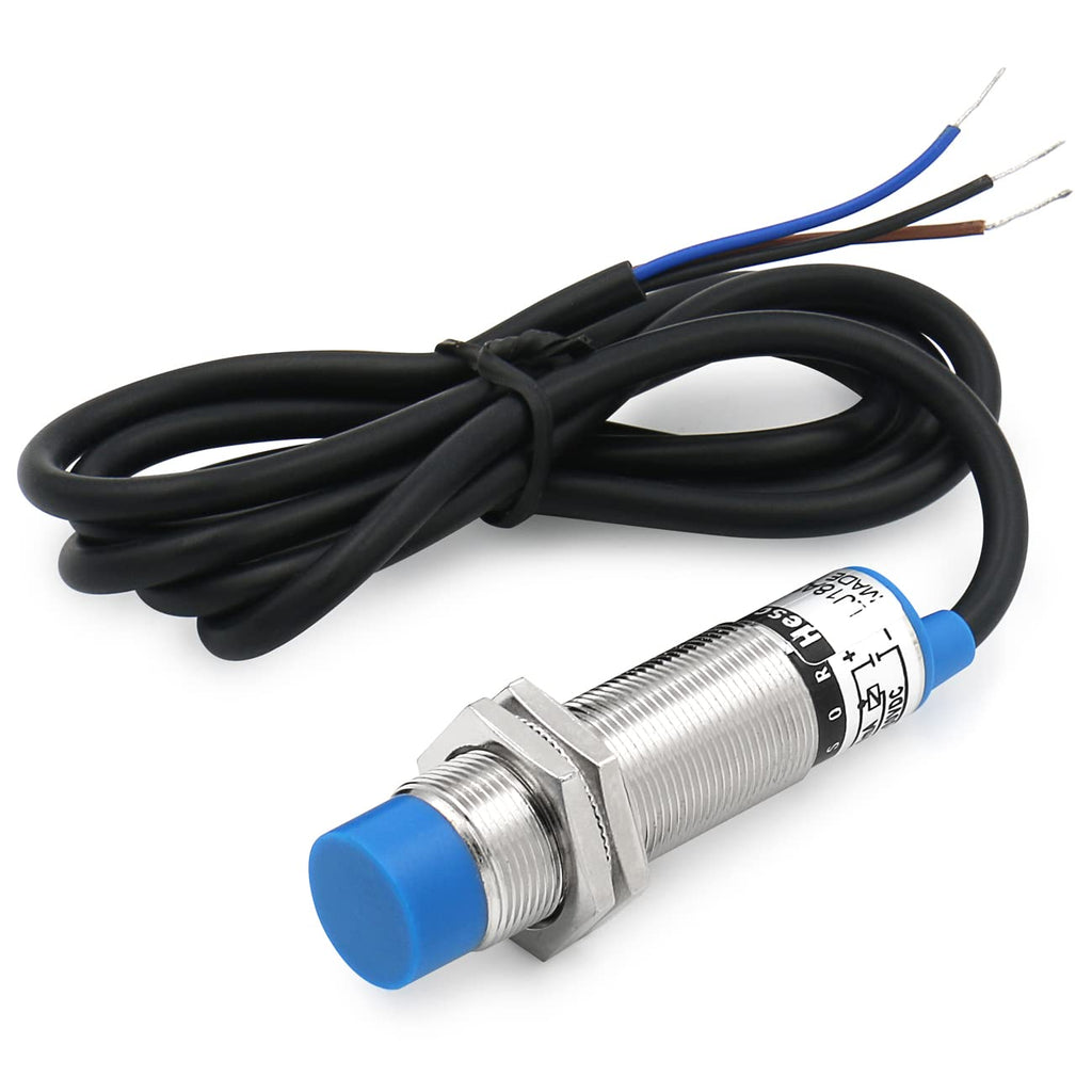 Heschen M18 Inductive Proximity Sensor Switch Unshielded Type LJ18A3-8-Z/BX Detector 8mm 10-30VDC 200mA NPN Normally Open (NO) 3 Wires