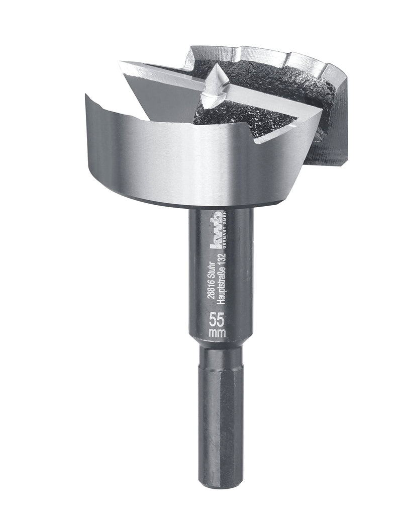 kwb SPEED Forstner drill bit ø 55 mm - tempered special steel, precise serrated edge, hardened cutting edges, polished surface - for precise and splinter-free drilling ⌀ 55.0 mm Longer Battery Life Forstner drill bit
