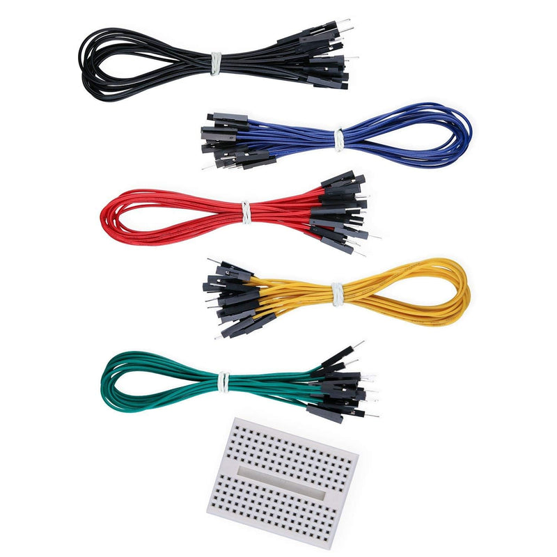 ELEGOO Jumper Wire Cable Male Female 200mm Set of 50 Together with a 170 contact breadboard