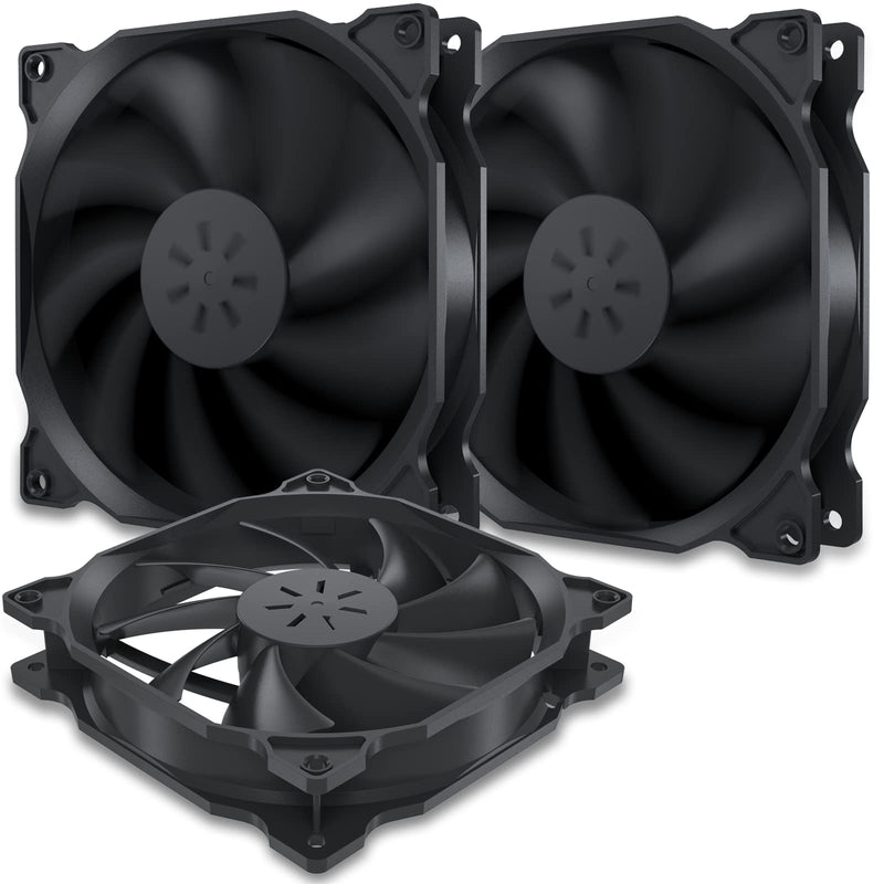 upHere 3-PIN 120mm PC case fan extremely quiet 3 pack black/12BK3-3 12BK3-3-3 pieces 12BK3 black