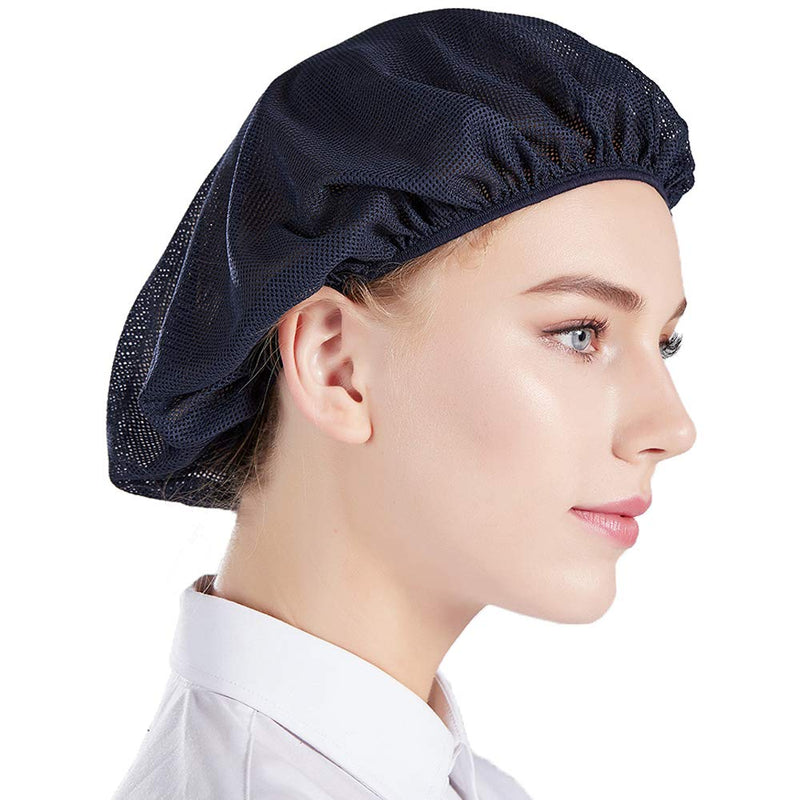 Nanxson Unisex Work Hat Hairnet Elastic Food Factory Workshop Breathable Washable Dust Cap CF9023 Navy Blue