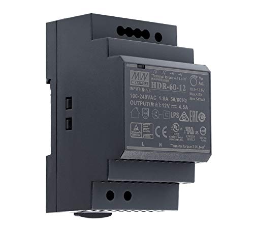 Mean Well HDR-60-12 DIN Rail Power Supply DIN-Rail 12 VDC 4.5 A 54 Watt