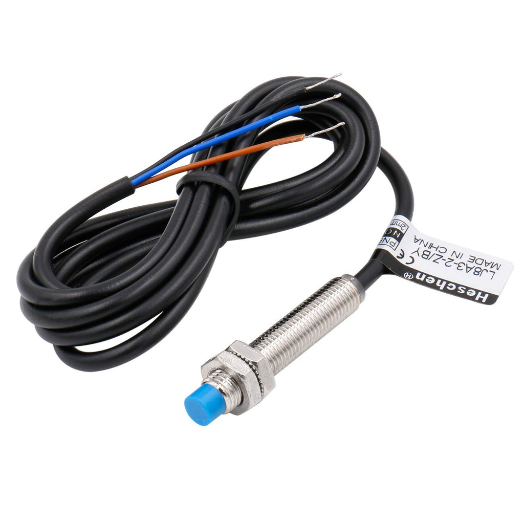 Heschen M8 Inductive Proximity Sensor Switch, Non Shield Type, LJ8A3-2-Z/BY, Detector 2mm, 10-30VDC 200mA, PNP Normally Open(NO), 3-Wire