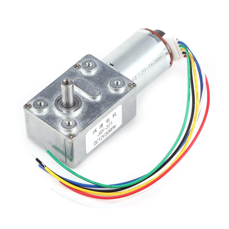 DC 12v High Torque Turbine Snail Turbo Worm DC Gear Motor 12v Speed Reduction Motor With Encoder Strong Self-Locking (30rpm) 30RPM
