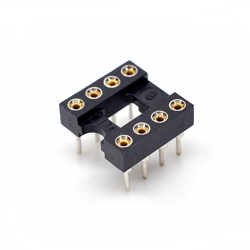 Oiyagai 30pcs 2.54mm Pitch 8 Pins Round Solderable DIP IC Socket Adapter DIP8 x 30pcs