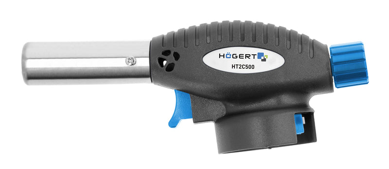 Högert Technik - soldering torch - gas burner for the household, catering, fishing, craft and car workshops - piezo ignition - burner with butane/propane-butane gas - easy and safe to use