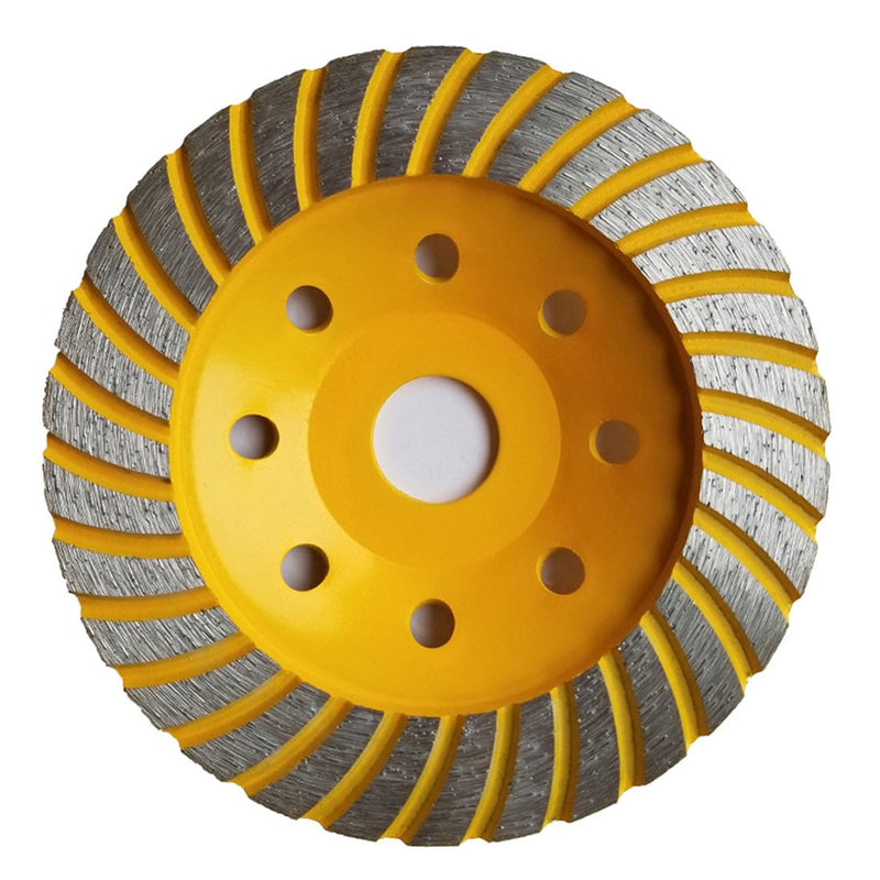 APLUS Diamond Cup Grinder Cup Grinder Cup Wheel Double Row 125 mm x 22.23 mm/22 mm for Concrete Stone Masonry (125 mm Yellow)