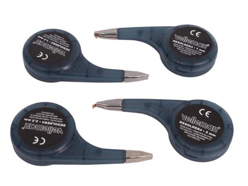 Velleman desoldering braid, set of 4, in dispenser, 150 cm