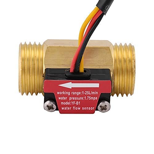 1Pc Turbine Water Flow Meter Flow Sensor G1/2'' Electric Magnetic Brass Inline Hall Switch Male Thread 1-25L/min